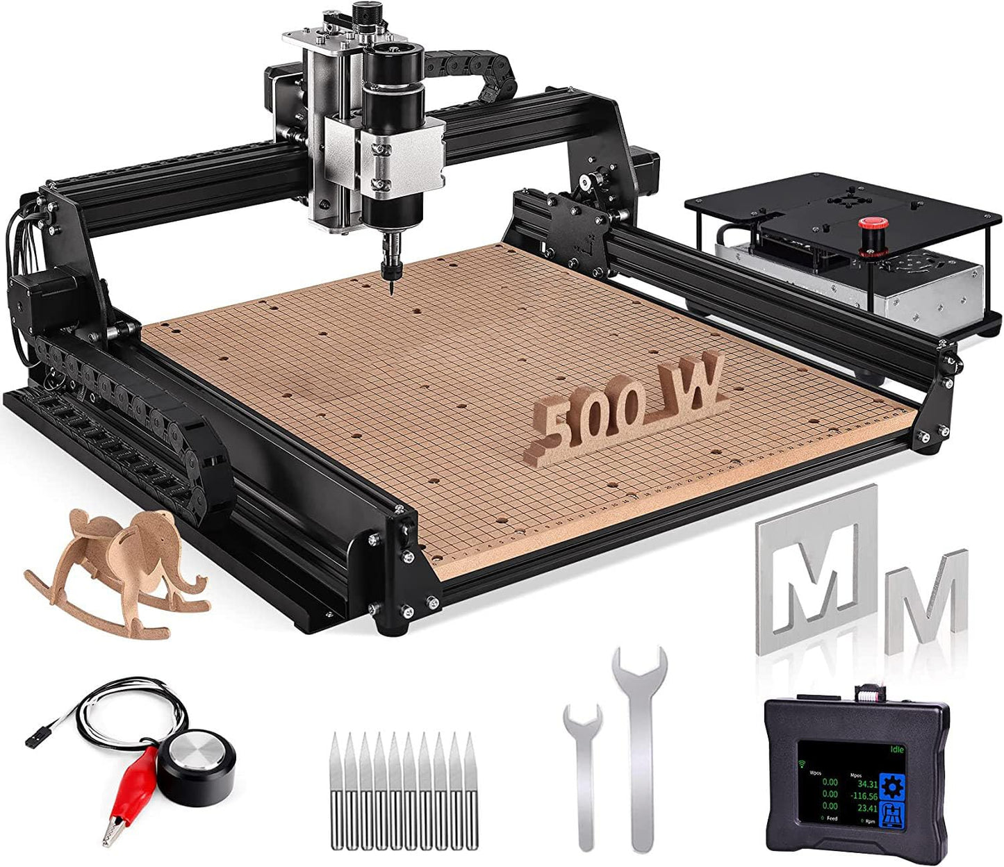 500W CNC Router Kit,Titoe 4540 CNC Router Machine Wood Engraver Machine 500W Spindle 3-Axis Engraving Milling Cutting Machine for Woodworking Metal Working Area 430 x 390 x 90mm - WoodArtSupply