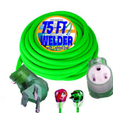 pizety Welder Extension Cord 75 ft 10,000 Watts Nema 250-Volt Welder Extension Cord 8 Gauge Lighted end 8/3 Welder Extension Cord 30 amp Plug ETL Approved (75) pizety