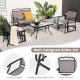 Tangkula 4 Pcs Patio Glider Set, Outdoor Gliding Loveseat w/Tempered Glass Coffee Table, Heavy-Duty Patio Furniture Set for Backyard, Porch, Poolside (4 PCS Patio Glider Set) Tangkula