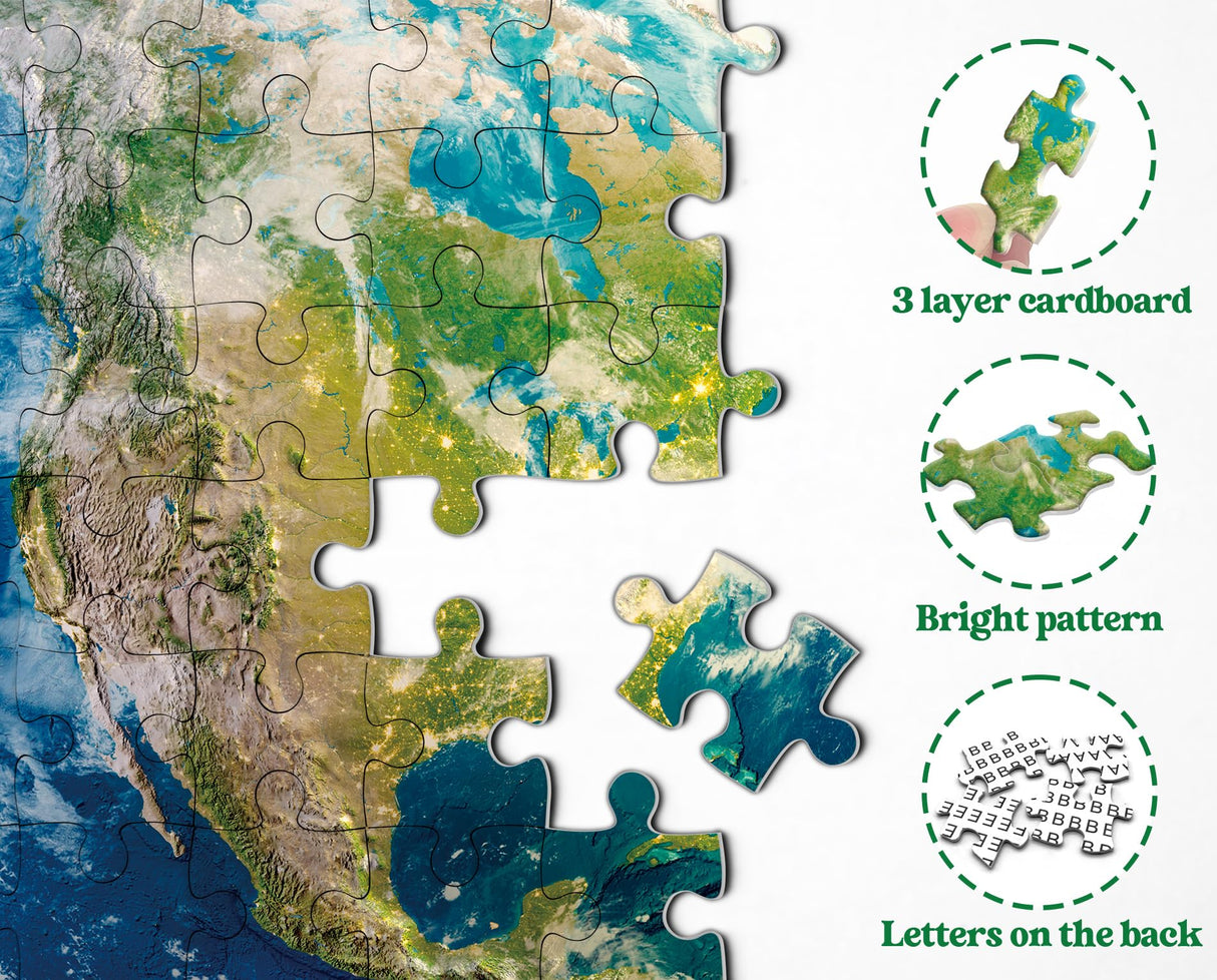 Space Earth Puzzles for Adults 1000 Pieces, Round Planet Solar System Puzzles, Hard Circle Galaxy Jigsaw Puzzles as Space Wall Decor PPuzzling
