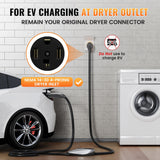 MECMO NEMA 14-30P to 14-50R EV Charger Adapter for Level 2 EV Charging at New Dryer Socket, 125/250V 30 Amp 4 Prong Dryer Plug to 50 Amp 4 Prong EV Female, Dryer EV Charger Power Adaptor Connector MECMO