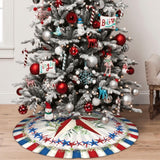 Patriotics 4th of July Tree Skirt Skirt Memorial Day Stars and Stripes Christmas Tree Skirts Veterans Day Xmas Tree Mat Christmas Tree Ornaments Decoration 30" XYSKINO
