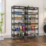 SINGAYE Shelf 6 Tier Wire Shelving Unit Adjustable Storage Shelves Big Basket Rack for Garage Kitchen Office Pantry Laundry Room Organizers13.5 D x 30" W x 65" H Black SINGAYE