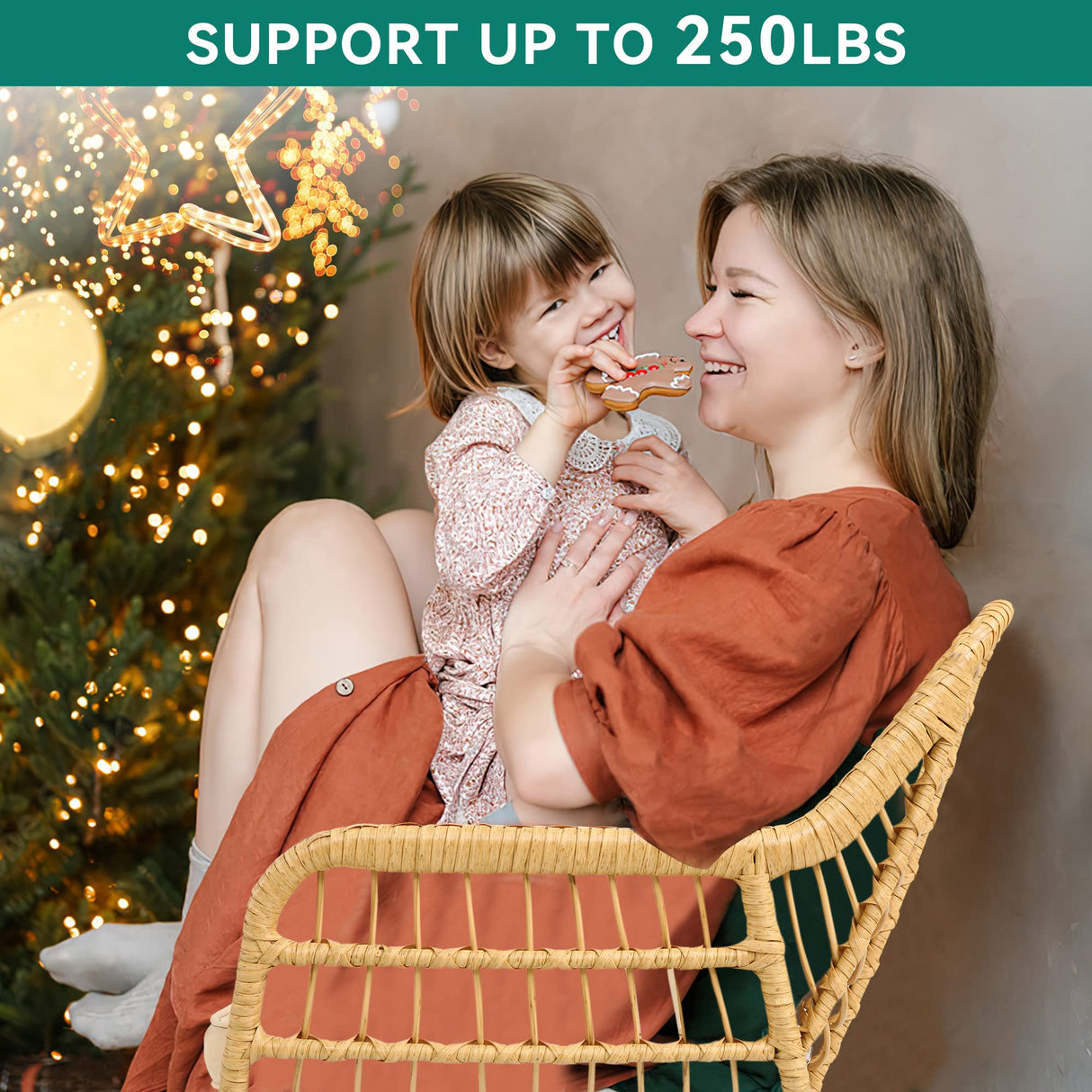 YITAHOME 4-Piece Patio Furniture Wicker Outdoor Bistro Set, All-Weather Rattan Conversation Loveseat Chairs for Backyard, Balcony and Deck with Soft Cushions and Metal Table (Light Brown+Black) YITAHOME