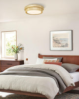 Boho Light Fixtures Ceiling 16W LED, HWH 13'' Woven Rattan Flush Mount Ceiling Light, Handwoven Twine Cage Light Fixtures Ceiling Mount 5CCT, 5HYS78F-LED HWH INVESTMENT