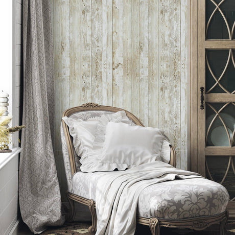 Abyssaly Contact Paper Wood Peel and Stick Wallpaper 17.71" X 118" Self-Adhesive Removable Wallpaper Decorative Wall Covering Vintage Wood Panel Interior Film Abyssaly