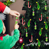 GYGOT Christmas Crafts for Kids Adults,30 Sets Christmas Beaded Ornament Kit for Kids to Make-Including 12 PCS Green Monster/6 PCS Tree/12 PCS Candy Cane,Christmas Tree Decorations (Assembly Needed) GYGOT