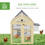PawHut Chicken Run, Wooden Large Chicken Coop, Combinable Design with Perches & Doors for Outdoor, Backyard, Farm, 4.6' x 2.8', Nature Wood PawHut