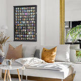 Large 144 Shot Glass Display Case Rack Solid Wood Cabinet Holder Wall Curio Cabinet Shadow Box for Action Figures Small Figurines - Lockable with UV WoodArtSupply