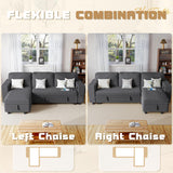 Furmax 80″ Sleeper Sofa Couch with Pull Out Bed L Shaped Sleeper Sofa with Storage Chaise, USB Charging Ports & 2 Built-in Bookshelves 3-Seat Sectional couches for Living Room (Fabric, Grey) Furmax