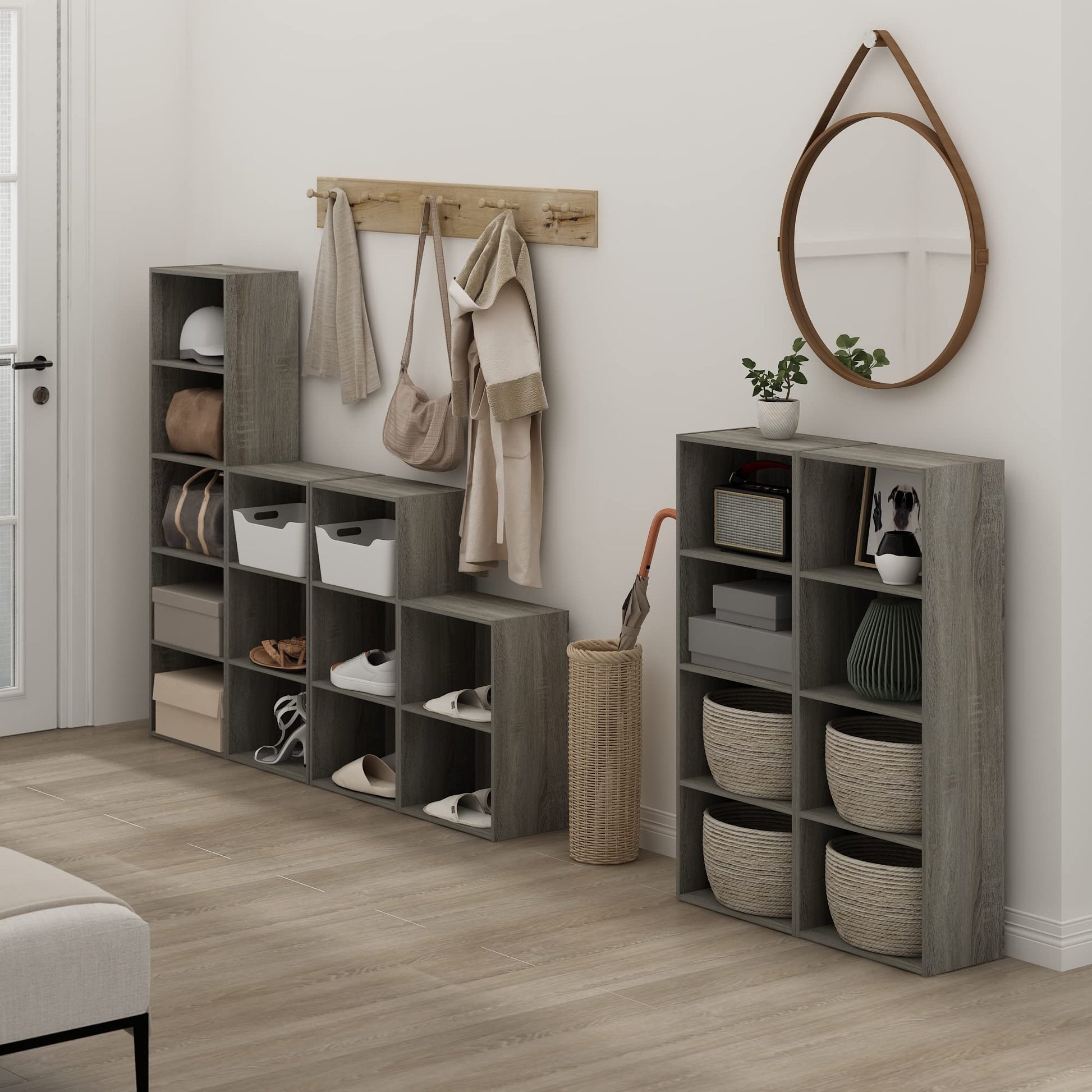 Furinno Luder 4-Tier Bookcase in French Oak - Stylish Storage Solution - WoodArtSupply