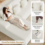 Daluvenix 107" Modern Boneless Couch with L - Shaped Chaise, Comfy Chenille Modular Sectional Sofa Daluvenix