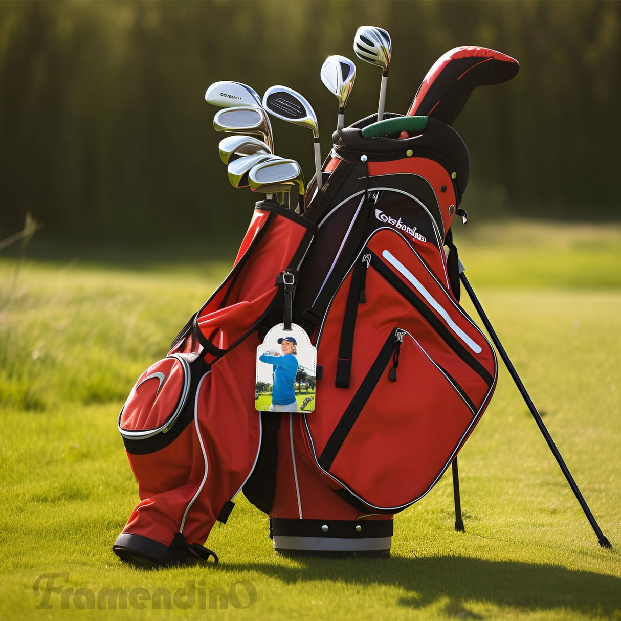 Framendino, 4 Pack Sublimation Blank Golf Tee Holders with Golf Tees Pu Leather Golf Ball Storage Bag for DIY Heat Transfer Framendino