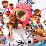 PATIKIL 16"x12" Wooden Paint Palette, 2Pcs Wood Painting Palette Color Mixing Oval Paint Tray Palette with Thumb Hole for Oil Watercolor Artist, Dark Brown PATIKIL