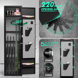 RIFLEWELL 5-6 Rifle Gun Safe, Digital Large Long Gun Safe for Home Rifle and Shotguns, Quick Access Gun Cabinets with LED Light, Rifle Safe with Adjustable Gun Rack and Removable Shelf Riflewell