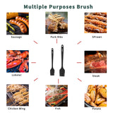 2PCS Silicone Basting Pastry Brush, JJOO Heat Resistant Food Cooking Brush for Oil, Sauce, Baking, BBQ and Grill, BPA Free, Dishwasher Safe (2Pack, Black) JJOO