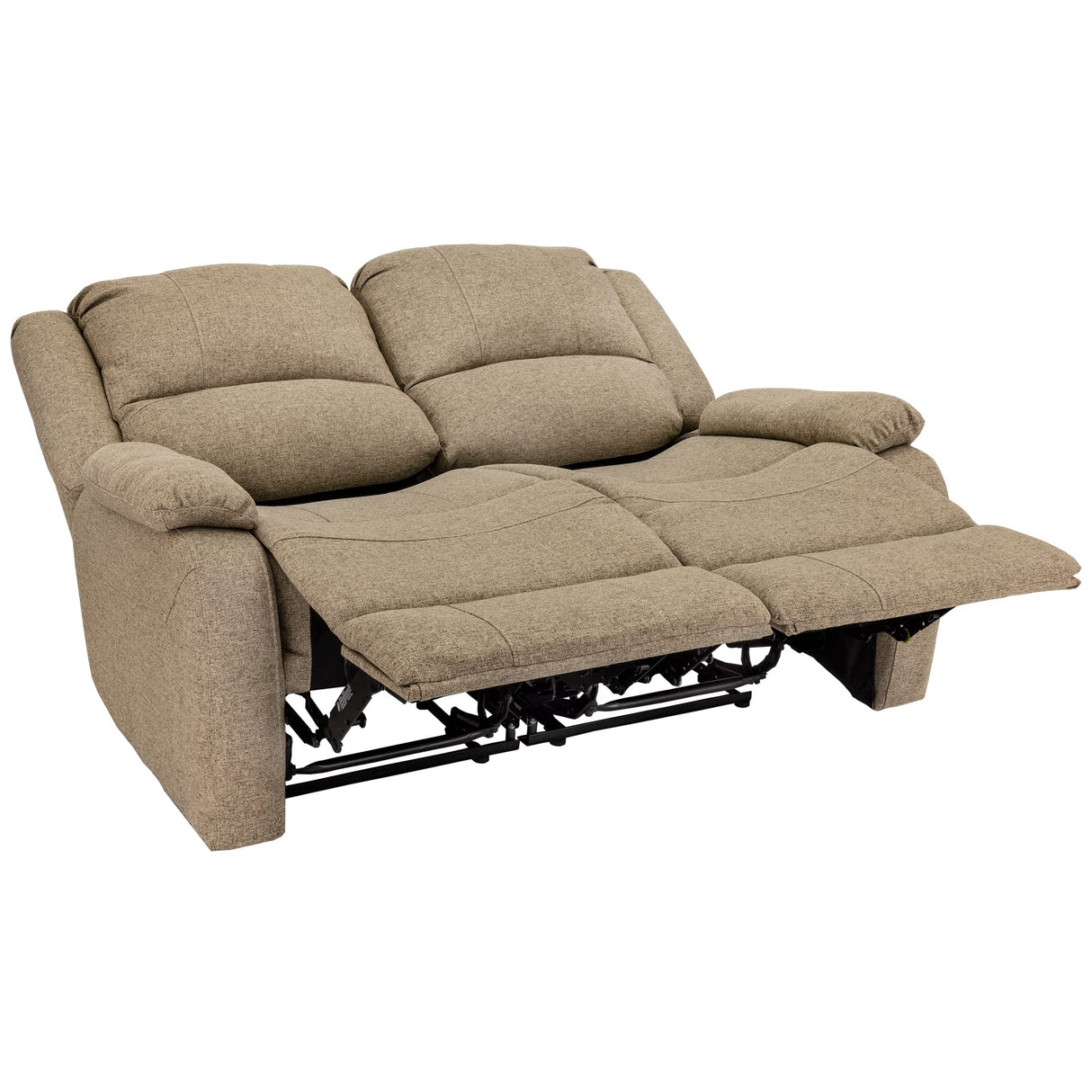RecPro Charles 58" Double Recliner RV Sofa | Zero Wall Loveseat for Camper | Wall Hugger Couch | Fifth Wheel Theater Seating | Replacement RV Furniture | Oatmeal Cloth RecPro