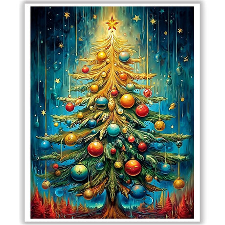 Christmas Paint by Numbers Kit for Adults - Christmas Tree Paint by Number Adult for Gift Home Wall Decor 16x20 Inch HITO
