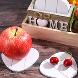 Wooden Heart Coasters for Drinks Set of 6 Funny Farmhouse Coasters with Holder for Coffee Table Protection Housewarming Gifts for New Home Decoration, 4 Inch(Home,Brown) Patelai