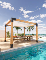 ZEKOO Pergola Brackets Kit 4x4 Gazebo Brackets Heavy Duty Black Powder-Coated 3-Way Right Angle Corner Brackets Pergola kit for Outdoor Pergola Gazebo Patio Garden ZEKOO