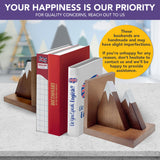 Decorably Dark Walnut Mountain Book Ends for Kids - 1 Set Non-Skid Wooden Bookends for Shelves, Book Ends Decorative Decorably