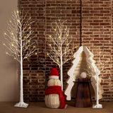LightsUp Birch Tree with LED Lights 4+6+8FT, 3PK Artificial Christmas Tree Prelit with 8 Lighting Modes and Timer, Lit Twinkling Twig Tree Warm White for Xmas Home Outdoor Indoor Decoration LightsUp