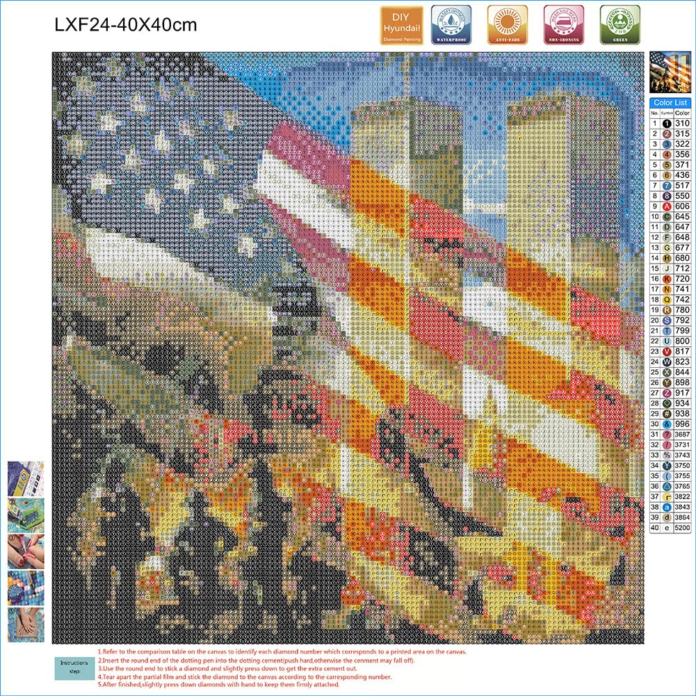 DIYPAINTING DIY 5D Diamond Painting by Number Kits for Adults and Kids Twin Towers 16X16 Painting Cross Stitch Full Drill Crystal Rhinestone Embroidery Pictures Arts Craft for Home Wall Decor Gift DIYPAINTING