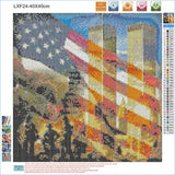 DIYPAINTING DIY 5D Diamond Painting by Number Kits for Adults and Kids Twin Towers 16X16 Painting Cross Stitch Full Drill Crystal Rhinestone Embroidery Pictures Arts Craft for Home Wall Decor Gift DIYPAINTING