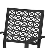 Yaheetech Outdoor Patio Dining Chairs Set of 4 with Armrests and Metal Frame, Stackable Heavy-Duty Metal Black Outdoor Chairs for Garden, Lawn and Yard Yaheetech