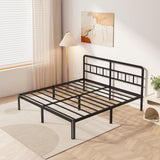 Yicensen 14 Inch King Bed Frame with Headboard, Heavy Duty Metal King Size Platform Bed Frame with Rounded Corner Legs, No Box Spring Needed, Noise Free, Easy Assembly, Black Yicensen