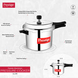 Prestige Popular Aluminum Pressure Cooker, 5 L, Silver Prestige