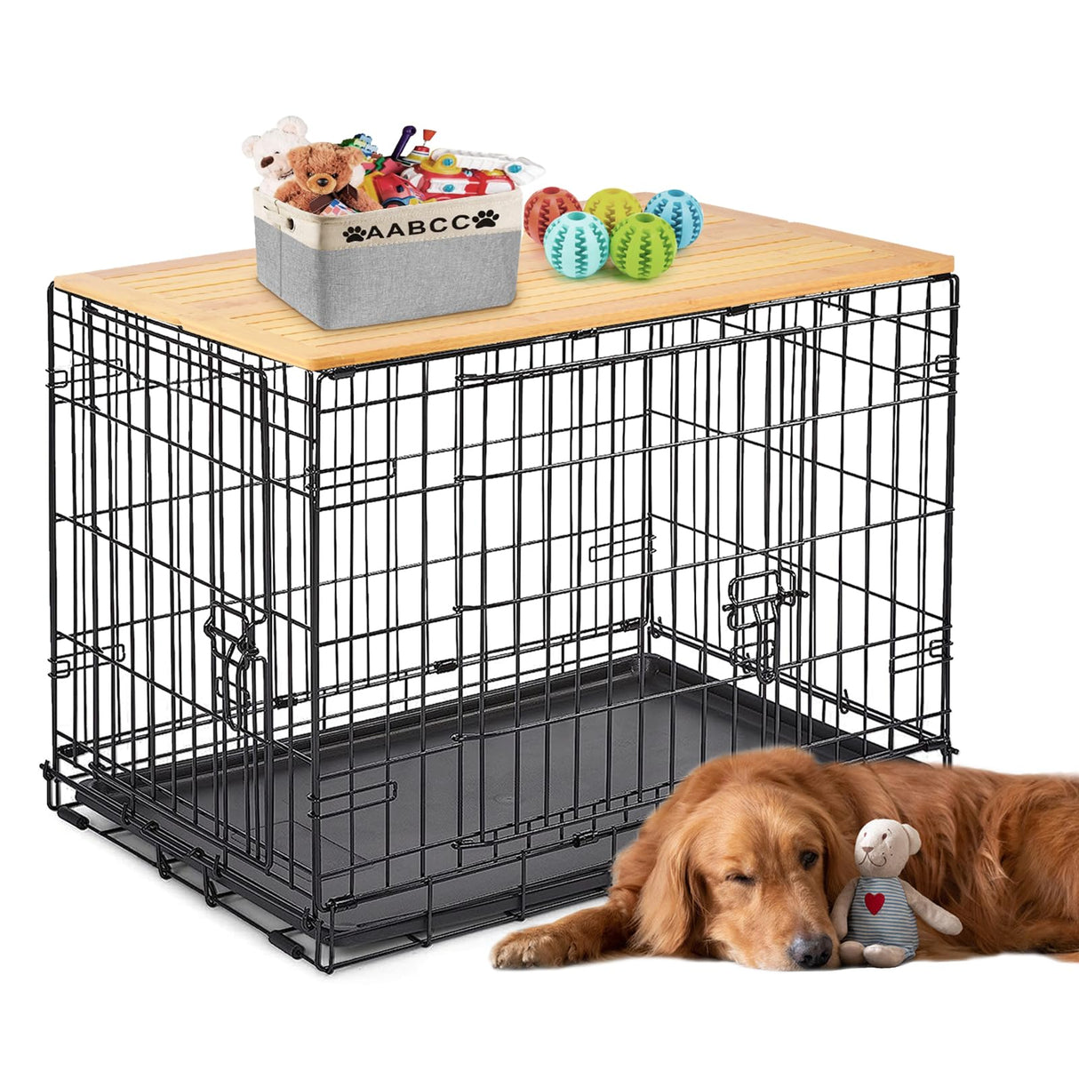OIEKUN Dog Crate Topper -Dog Crate 24 inch Compatible with 24inx18in Dog Crate,Table Topper Collapsible Dog Kennel Topper for Decorative Dog Crate OIEKUN