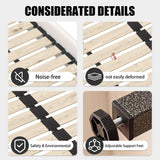 SmartEdge King Size Cloud Bed Frame with Oversized Soft Velvet Thick Headboard, Modern Luxury King Size Upholstered Platform Bed, Elegant Design Soft Bedframe, No Box Spring Needed, Cream SmartEdge