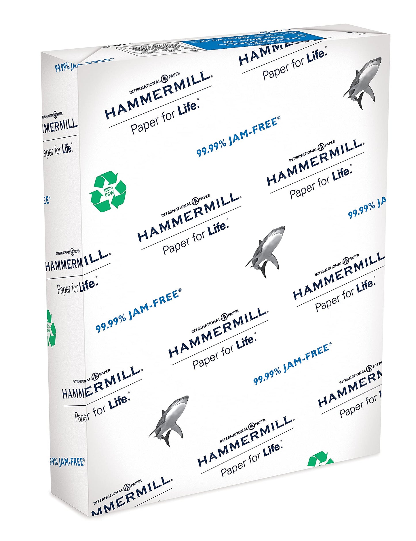 Hammermill Printer Paper, Great White 100% Recycled Paper, 8.5 x 11 - 1 Ream (500 Sheets) - 92 Bright, Made in the USA, 086790R