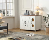 Cat Litter Robot Enclosure, Automatic Litter Box Enclosure for Litter Robot 3/4,Cat-Exclusive entrace for Dog Proof and Fun,Power Outlet for Litter Robot Cabinet,Litter Collector,Antique White FOREST GRAVITY