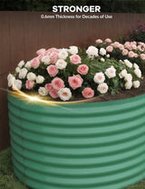 GarveeLife 8x4x2ft Galvanized Raised Garden Bed - 24“ Tall Metal Planter Box for Vegetables, Flowers, Herbs, Rust-Resistant Outdoor Garden Box, Easy Assembly Raised Beds for Gardening, Green GarveeLife