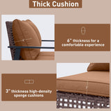 GDY Outdoor Wicker Loveseat Rocking Chair, Patio Outdoor Furniture Conversation Sets, Rattan Rocker Chair with Cushions, Modern Cozy Rocking Wicker Furniture for Garden, Porch, Poolside & Deck, Brown. GDY