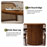 weselon 47 inch Round Dining Table for 4, Kitchen Table Dinner Table with 2-Layer Storage Shelf and Wood Slide Door for Home Dining Room Living Room (Walnut) weselon