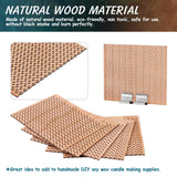 SWIGRANCE 6 Set Large Wood Candle Wick Grid Design Large Wooden Wick 2.7x2.4inch / 70x60mm (Width*Height), Natural Crackling Wood Wick Core with Iron Stands for Soy Candle Making Candles Supplies SWIGRANCE