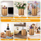 Wooden Utensil Holder for Kitchen Counter - 360° Rotating Acacia Cooking Utensil Holder ＆ Large 7.2"x 6" Round Utensils Holder Organizer with Wood Spoon Holder for Countertop Farmhouse Kitchen Decor Mkway