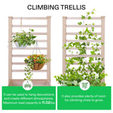 VIVOSUN Wooden Raised Garden Bed, 48 x 24 x 30 Inches, Outdoor Wood Planter Box with Gloves and a Liner, with Trellis for Vine Climbing for Garden, Patio, Balcony, Backyard and Outdoors VIVOSUN