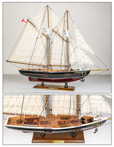 SAILINGSTORY Wooden Sailboat Model Ship Bluenose 1/85 Scale Replica Schooner Sailboat Decor Medium HOME DECOR SAILINGSTORY