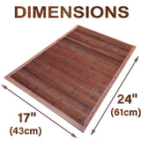 Queensell Bamboo Rug – Bamboo Bathroom Accessories Area Rug – Bamboo Bath Mat – Bathroom Rugs – Bamboo Runner Small Rug 17" x 24" Dark Brown Queensell