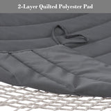 SUNCREAT Hammocks 2 Person Hammock with Hardwood Spreader Bar, Double Rope Hammock with Polyester Pad, Dark Gray SUNCREAT