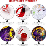 4 Packs Paint by Number for Adults, Animal DIY Acrylic Oil Painting Paint by Numbers Kits on Canvas, Adults Paint by Numbers Kits Drawing Paintwork for Home Decor Gift Dragon 15.7x15.7in KICHANG