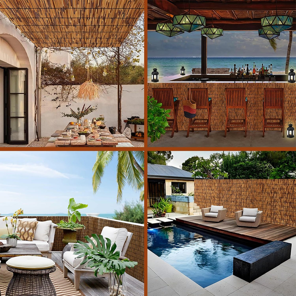 XINSARV Natural Reed Fencing Rolls, 2FT-6FT x 16.4FT Reed Screen Curtain Balcony Fence Privacy Panels, Outdoor Backyard Patio (Size: H0.61xL7m/H2xL23ft) XINSARV