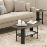 Furinno Simple Design Coffee Table, French Oak Grey/Black Furinno