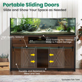 Fantico 75-120 Gallon Aquarium Stand with Power Outlets - Dual Aquarium Support, Cabinet Storage, Thick Hardwood Top, Versatile Socket with Adjustable Panels, 1200 lbs Capacity, Rustic Brown Fantico