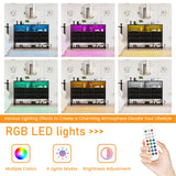 eiskah Black Dresser for Bedroom, 6 Drawers Led Dresser TV Stand with Power Outlets and LED Lights, Long Fabric Dressers Wide Chest of Drawers with Large Organizer Shoe Rack for Living Room, Entryway eiskah