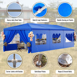 Blue Party Tent 10x30 Outdoor Canopy Tent with 8 Removable Sidewalls Heavy Duty Wedding Events Tents for Parties Waterproof Patio Gazebo Shelter for Birthday Graduation Backyard DOINUO